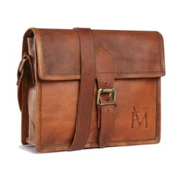 Bolso Bandolera De Cuero Natural Marron Version Grande Franz Mossi Cafe