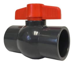 Valvula de Bola Pvc 1-1/2" 50 mm Compacta Cementar Flowmak Gris