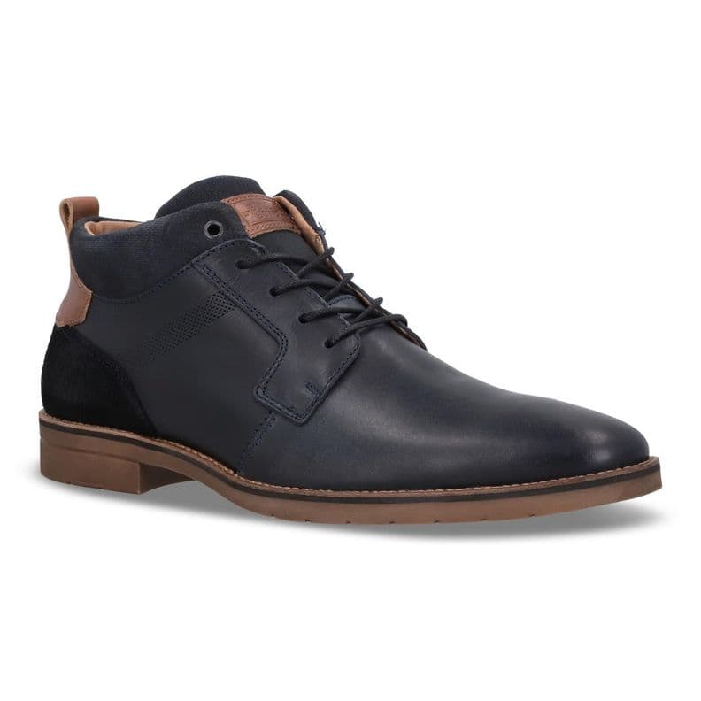 Botines Hombre Cuero Laeken-6-65 Azul Bullboxer 41
