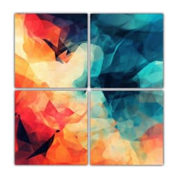 4 Pinturas Decorativas Abstractas De Alta Calidad 80x80 Cm