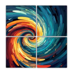 4 Lienzos Fotografia Detalle Espiral Arte 80x80 Cm