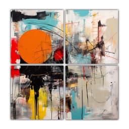 Pintura Abstracta Mixta De Alta Calidad 80x80 Cm