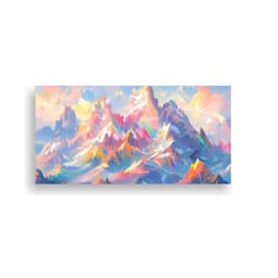 Paisaje Montanas Famosas Y Arcoiris Con Turquesa 40x20cm