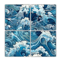 Pinturas Decorativas De Cuadriptico Calidos Vida 80x80 Cm