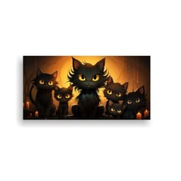 Cuadros Decorativos Vintage Con Gatos Negros 40x20 Cm