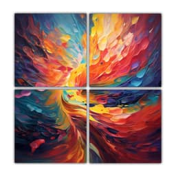 Pinturas Abstractas Coloridas Con Sensibilidad 80x80 Cm