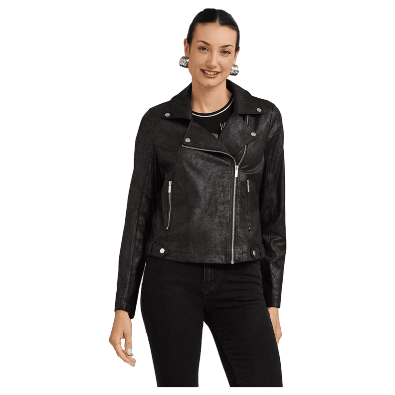 Casaca Biker de Suede Negro XL