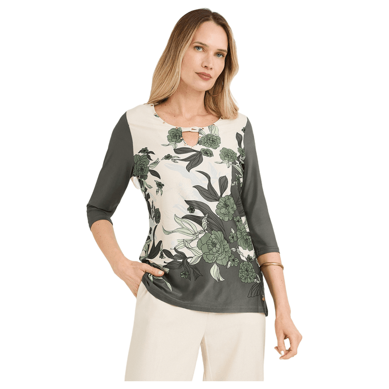 Polera Polyspandex Manga 3/4 Verde XXL