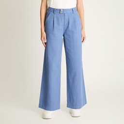 Pantalon Algodon Azul Wide Leg 44