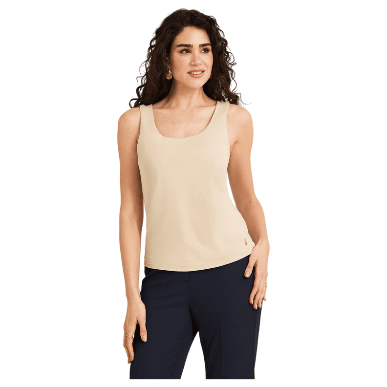 Polera Basica sin Mangas Beige L