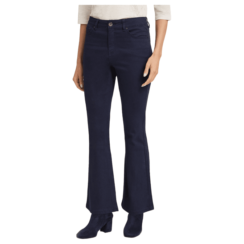 Jeans Flare un Boton Azul 44