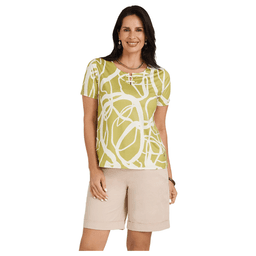Polera Polyspandex con Aplicacion en Escote Verde S
