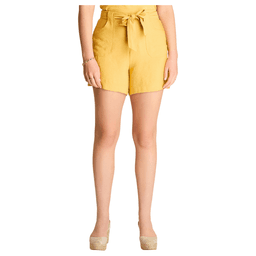 Bermuda Mostaza con Bolsillos y Lazo en Cintura Amarillo XL