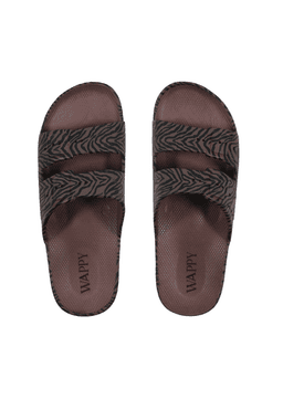 Sandalia Wappy Mujer Zebra Cafe Animal Print Resistente Al 36