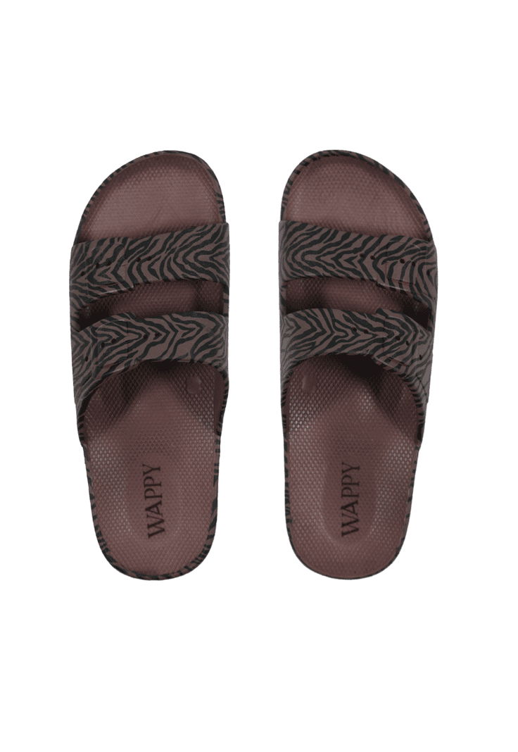 Sandalia Wappy Mujer Zebra Cafe Animal Print Resistente Al 36