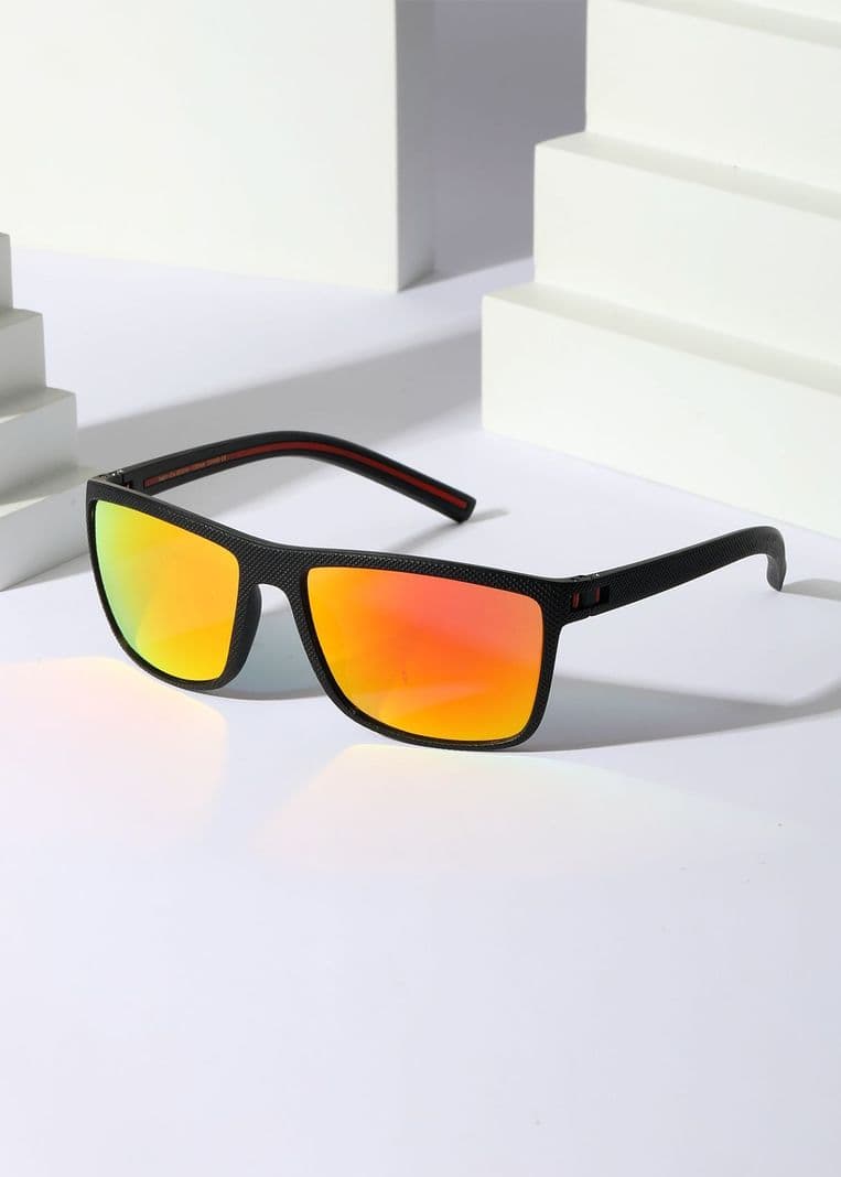 Polasup hombre lentes sol proteccion uv400 mujer gafas clasica Rojo