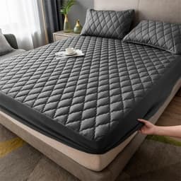 cubre colchon GRIS 2 plaza protector impermeable 2 funda de almohada 150x200