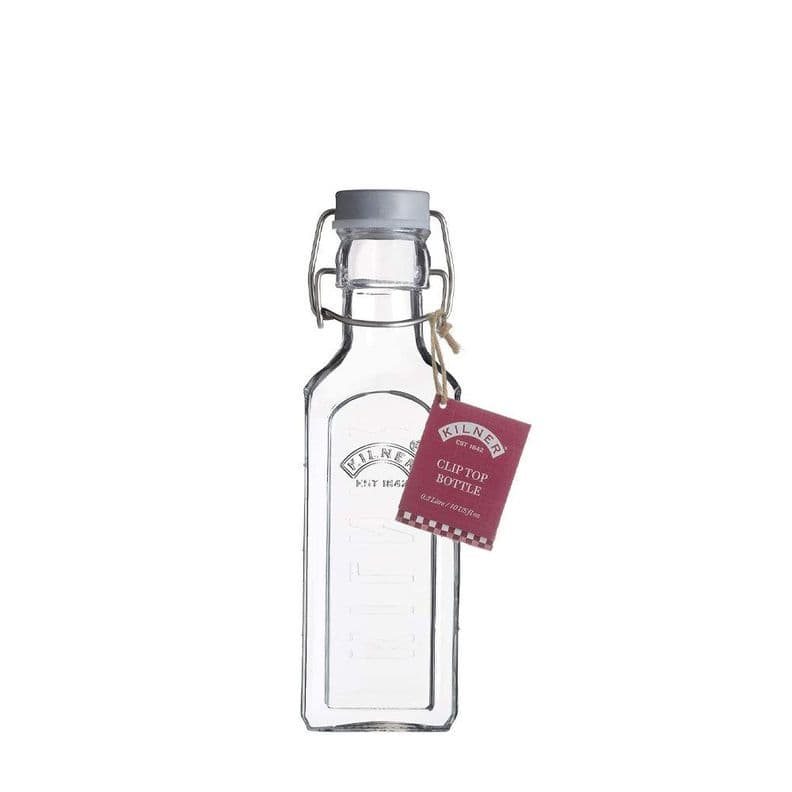 Botella Kilner Tapa Gris Cierre Clip 0.3Lt Transparente