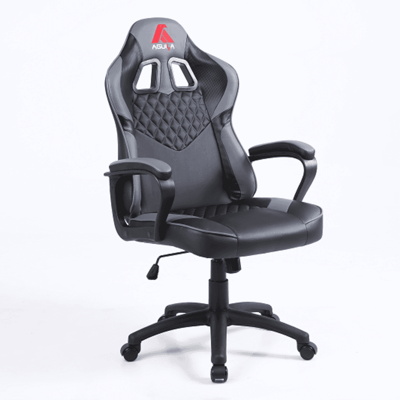 Silla Ejecutiva Preston mecedora y orificios de ventilacion ecocuero Gris