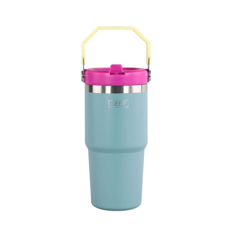 Botella Insulada Con Mango 590ML Flask Keep Celeste