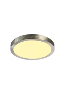 Foco Panel Led Plafon Sobrepuesto Redondo Luz Calida 220v 3000-3500K Niquel Blanco 30 CM