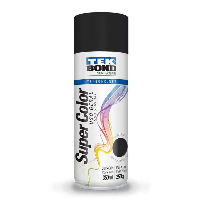 Pintura Spray Acrilica Super Color Negro Opaco 350 ml Uso