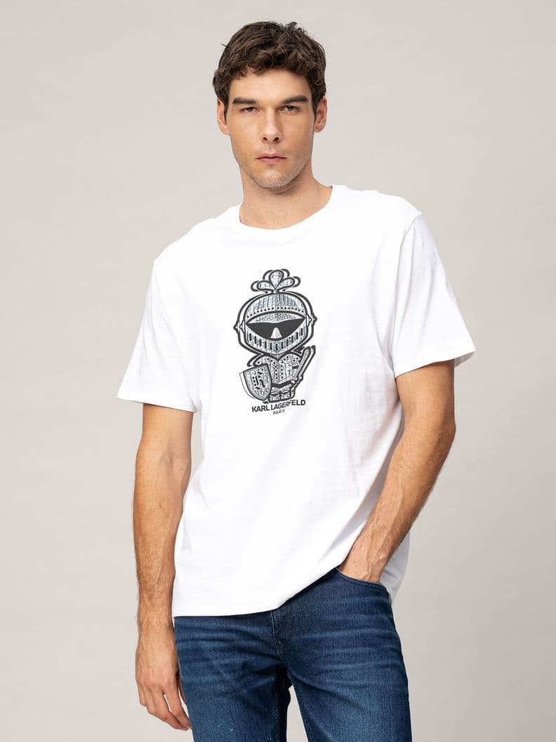 Polera con estampado armor dragon skin Blanco M