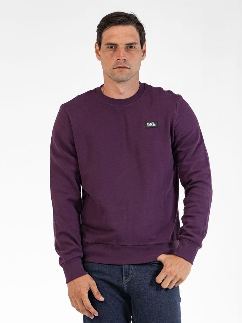 Poleron de cuello redondo con parche de Morado XL