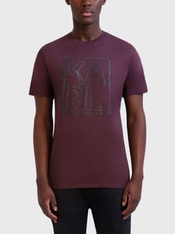 Polera grafica con perfil Burdeo XL