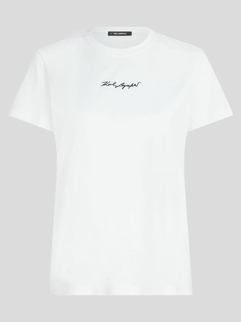 Polera essential firma bordada Blanco Karl Lagerfeld S