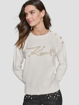 Sweater KARL con perlas Blanco L