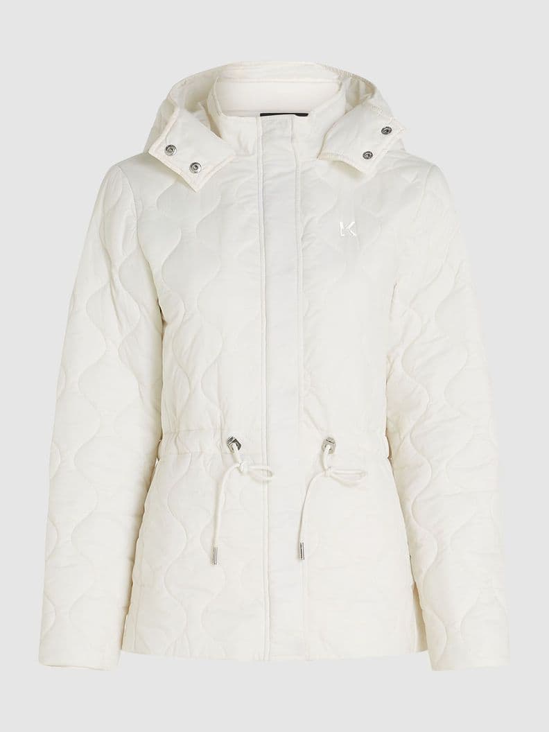 Chaqueta ligera acolchada con patron de ondas Blanco L
