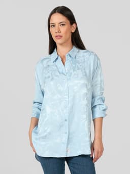 Camisa oversize con logotipo Azul Karl Lagerfeld S