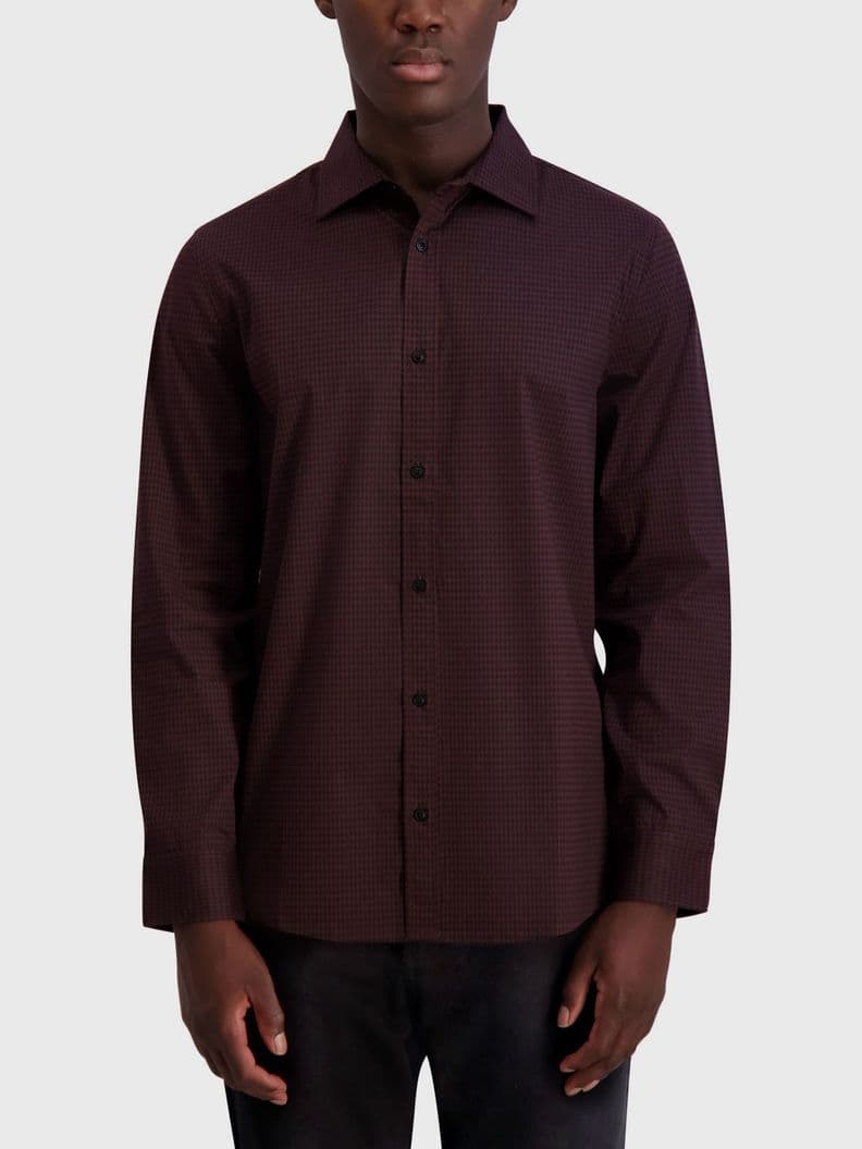 Camisa slim con estampado Burdeo L