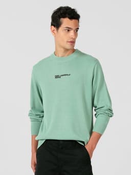 Sweater con logotipo bordado Verde Karl Lagerfeld L