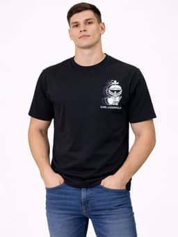 Polera estampado pequeno en estilo armadura Negro M
