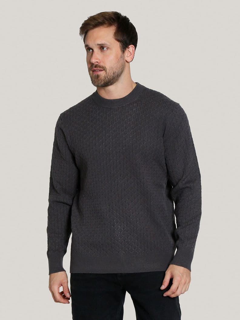 Sweater texturizado geometrico Gris L