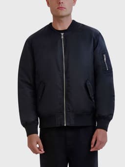 Chaqueta bomber de nylon con cierre completo Negro 2XL