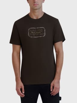 Polera con logo cuadrado delineado Cafe 2XL