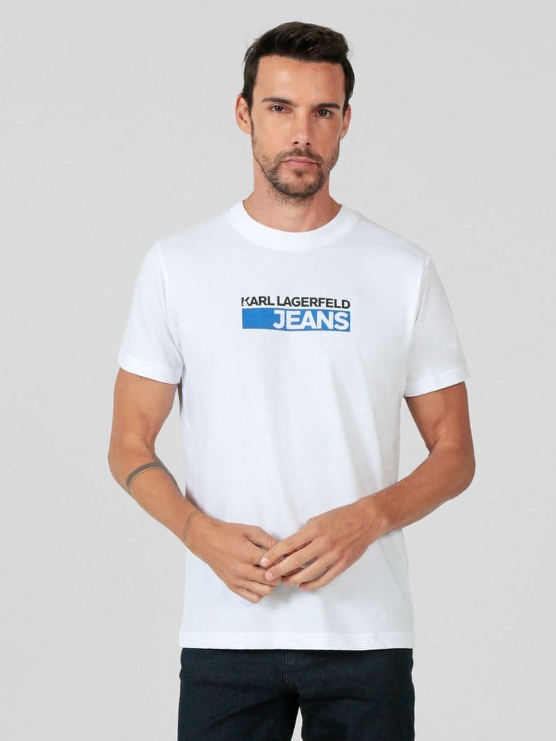 Polera slim con logo Blanco Karl Lagerfeld XXL