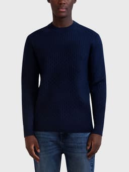 Sweater texturizado geometrico Azul S