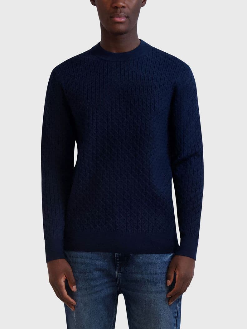Sweater texturizado geometrico Azul S