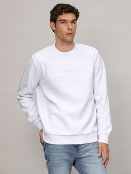 Poleron con logo grafico en relieve de cinta Blanco XXL