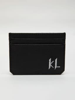 Tarjetero con monograma KL bordado Negro Karl Lagerfeld