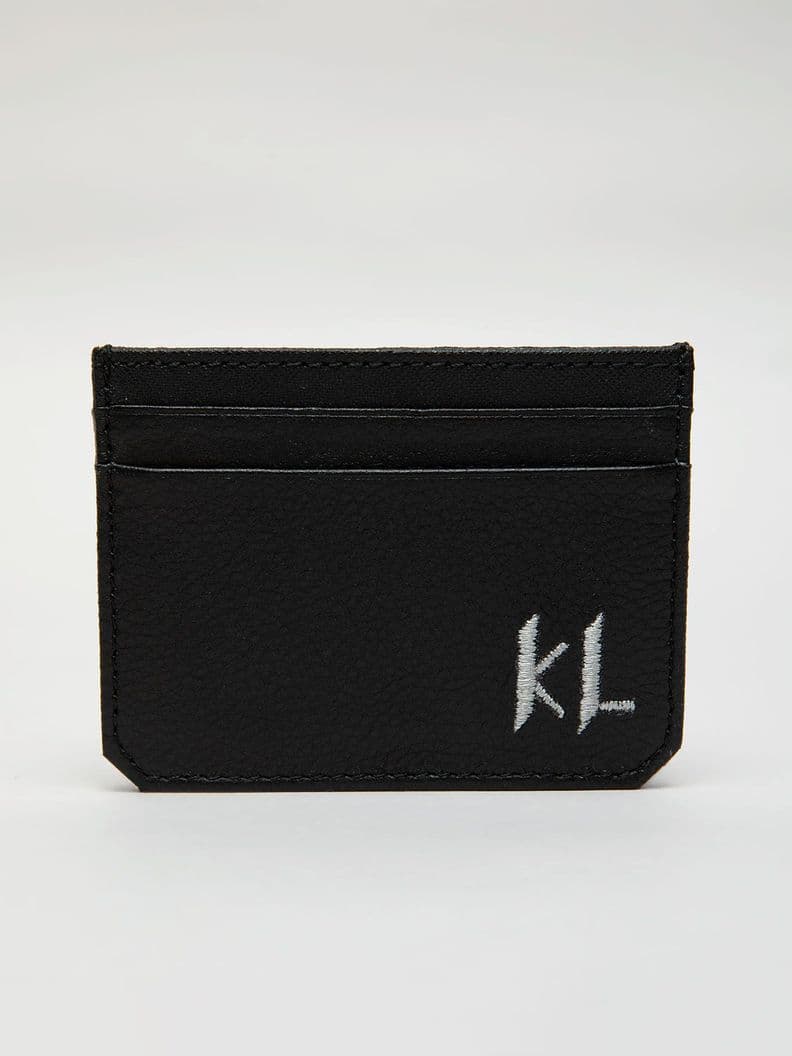 Tarjetero con monograma KL bordado Negro Karl Lagerfeld