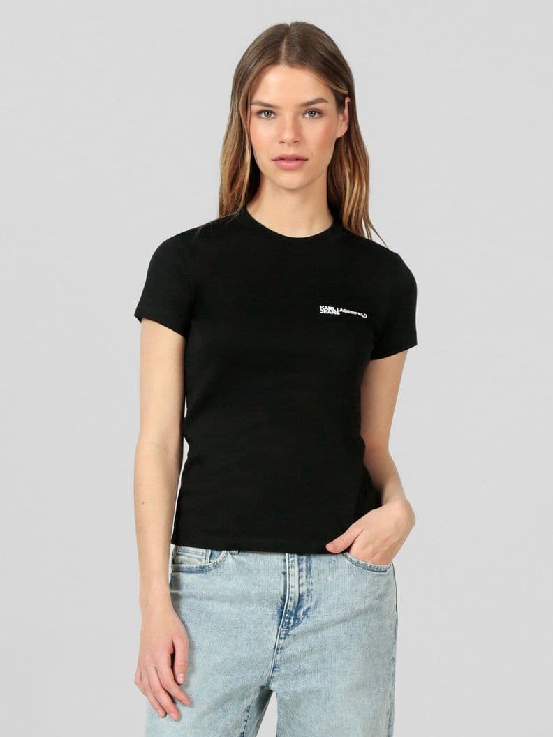 Polera slim con logotipo Negro Karl Lagerfeld M