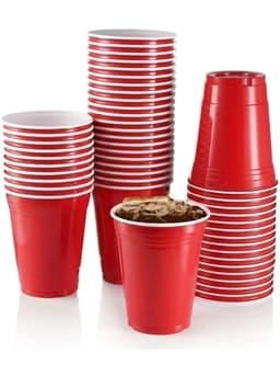 Vasos Plasticos Desechables Rojos 500 ml Pack 50 Unidades