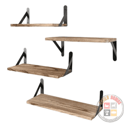 Set de Repisas de Madera y Fierro - Estilo Moderno e Industrial