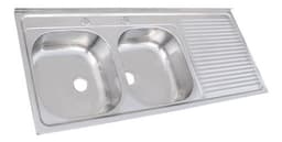 Lavaplatos Sobreponer 1200x500 Comb. Derecho Splendid Plateado Metalico