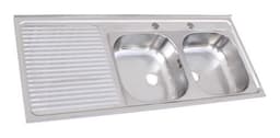 Lavaplatos Sobreponer 1200x500 Comb. Izquierdo Splendid Plateado Metalico